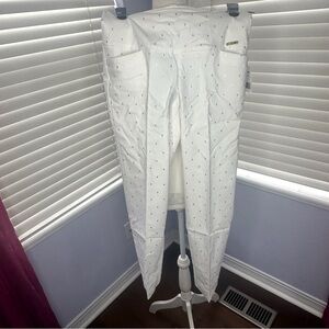 Swing Control Elegant White Polka Dot Women's Pants